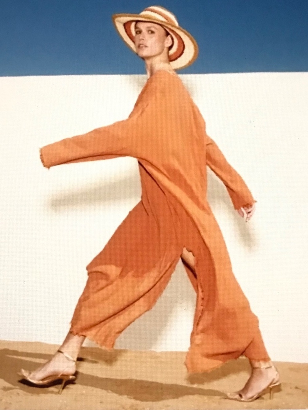 ZARA Maxi Dress Lace Up Kaftan Coverup Caftan Terra-Cotta Women’s Size Large NWT